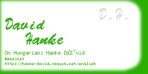 david hanke business card